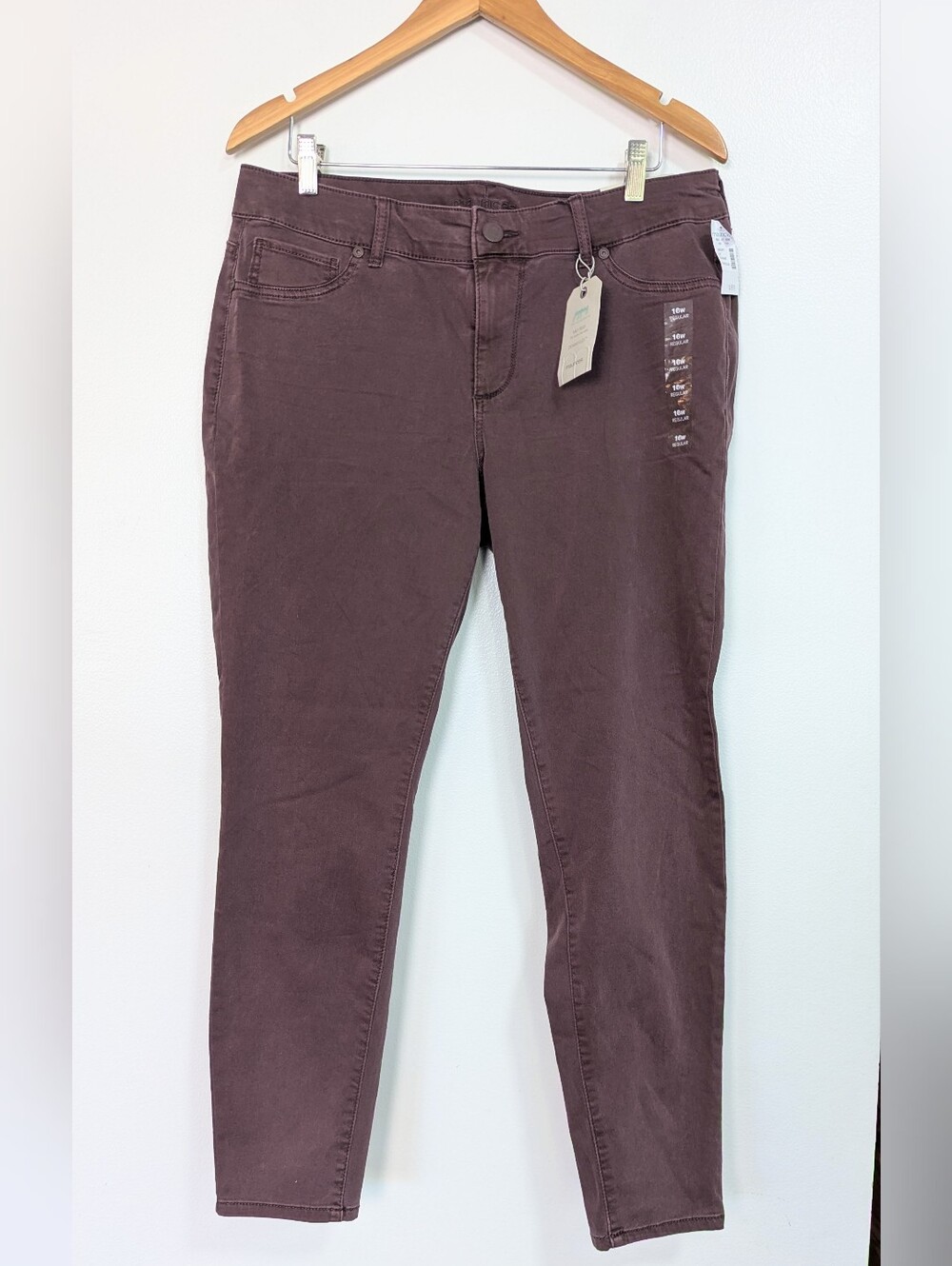 NWT Maurices Plum Brown Mid Rise Denim Flex Jeggings 16W Regular